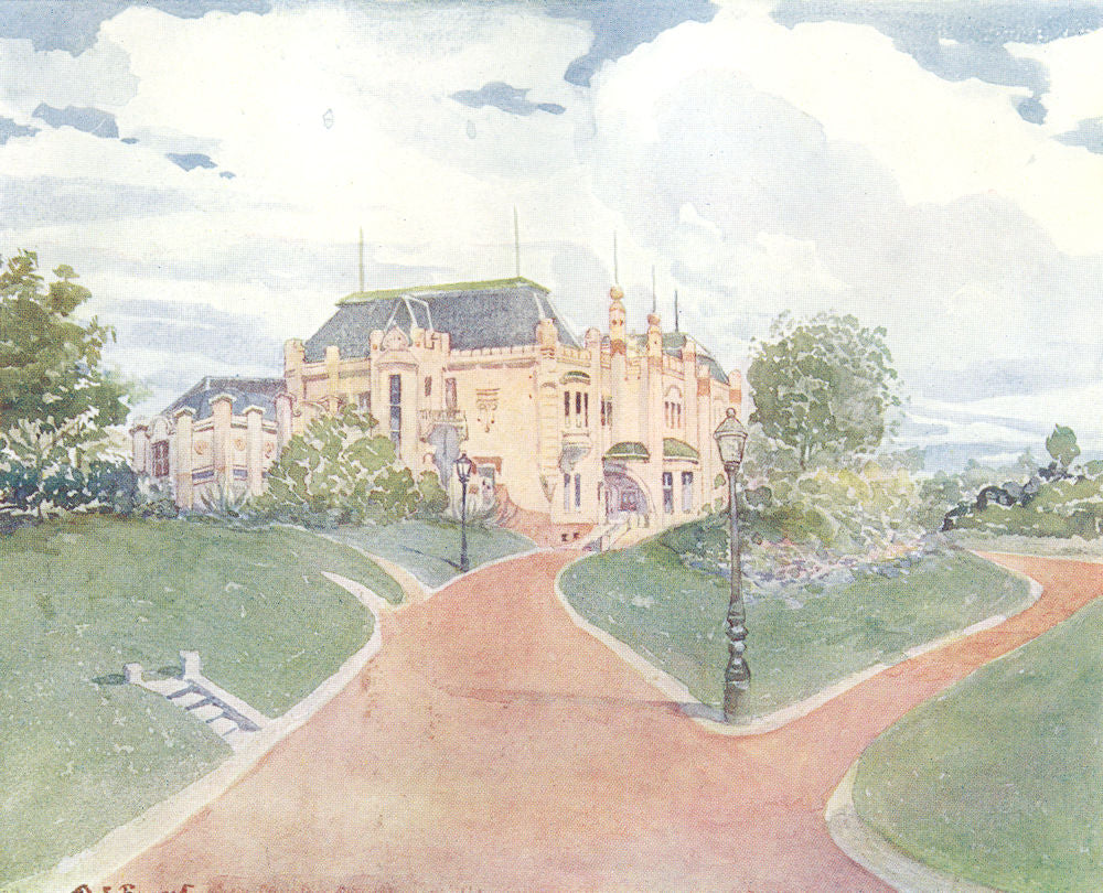 BRAZIL. The Vila Penteado 1908 old antique vintage print picture